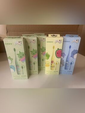 Squishmallows Kids Sonic Toothbrushes - Pastel Green, Yellow, Blue- Bundle of 5